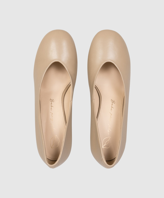 Babe Pay Pls Бежевые кожаные туфли 2123714KO изображение 4