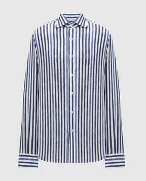 ISAIA Сорочка з льону в смужку CAM196C1075