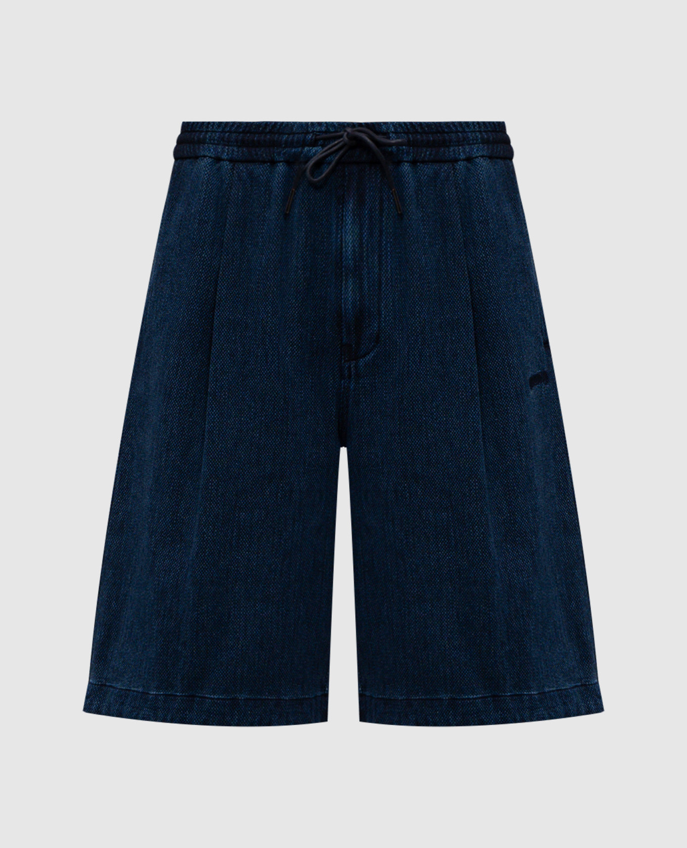 

Синие шорты с вышивкой логотипа, Синий, Шорты