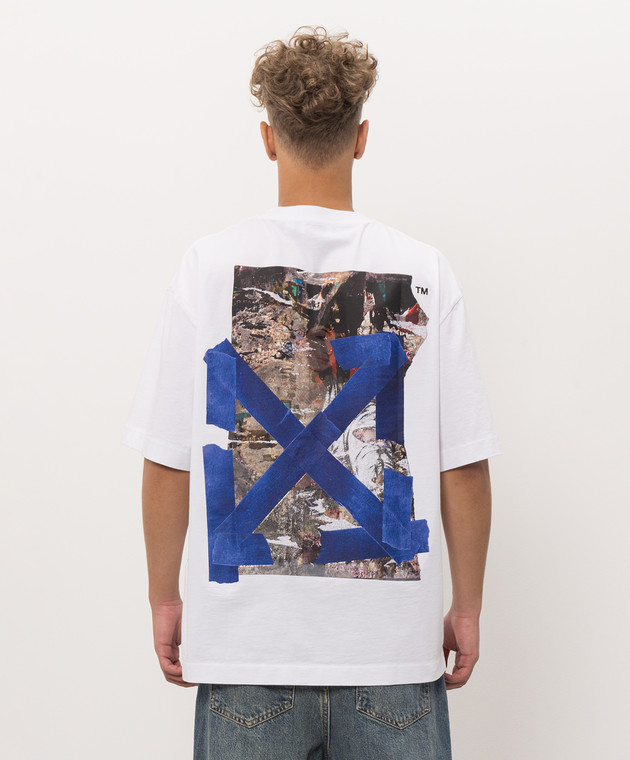 Off-White Белая футболка Bacco Arrow 44MAA120F26J018 изображение 4