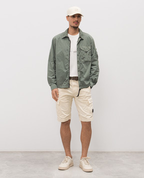 C.P. Company Зеленая ветровка с логотипом патча MOS710A005904G