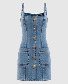 Balmain Блакитна джинсова сукня міні GF1R2531DG11
