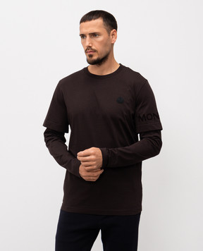 Moncler Коричневий лонгслів з логотипом K20918D0000889AYW