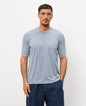 Pini Parma Блакитна футболка з контрастним окантуванням TSHIDUSTBL