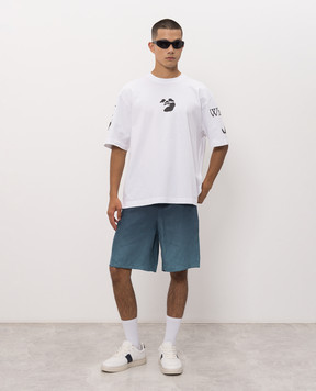 Off-White Біла футболка з брендовим принтом 44MAA120F26J004