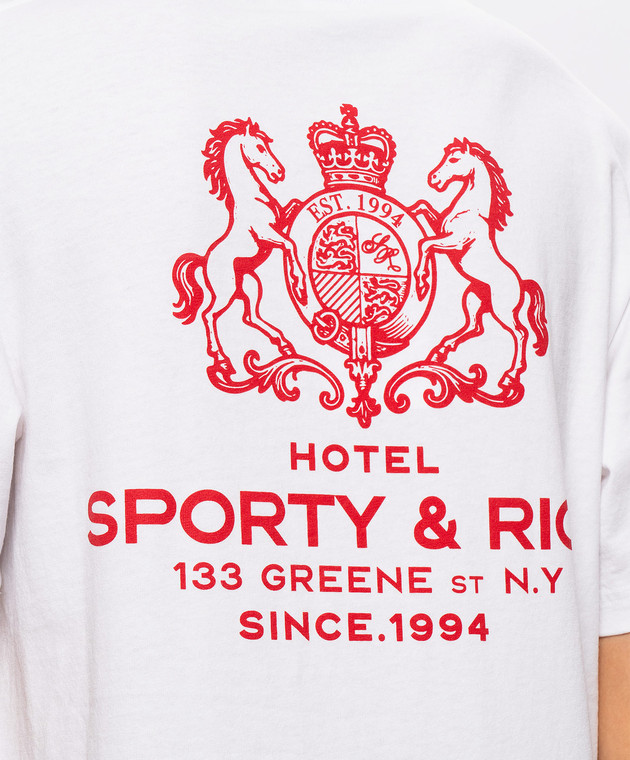 Sporty & Rich Біла футболка з принтом SR Hotel TO11985276WH01 зображення 5