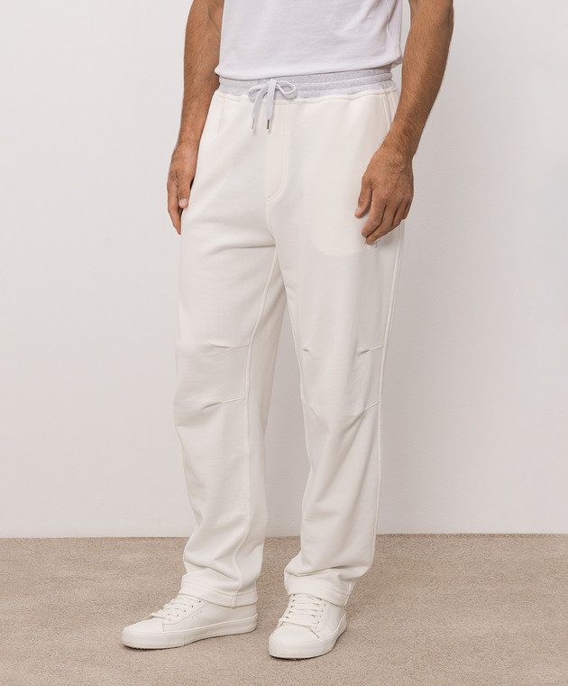 Brunello Cucinelli Спортивные штаны цвета айвори MM8263388G изображение 2
