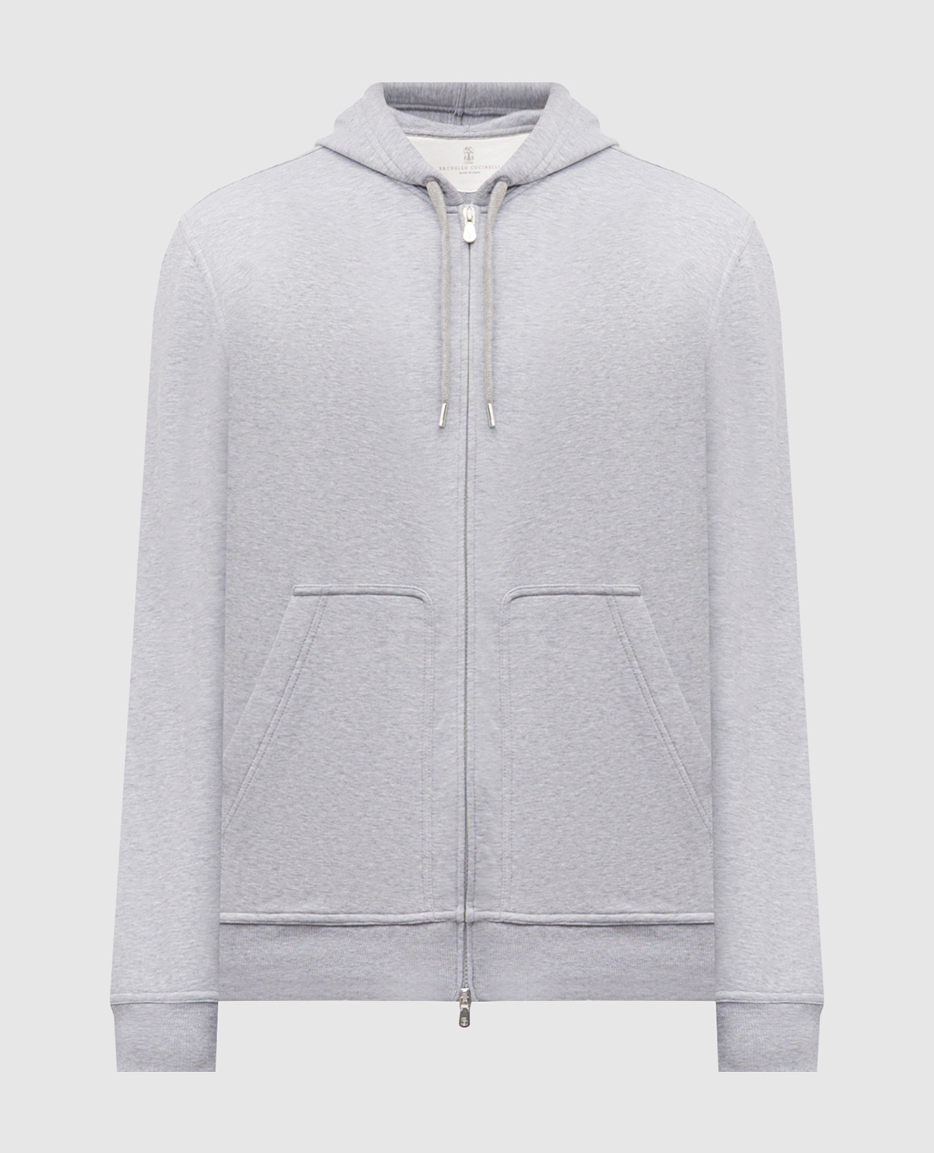 Меланжевая спортивная куртка серого цвета