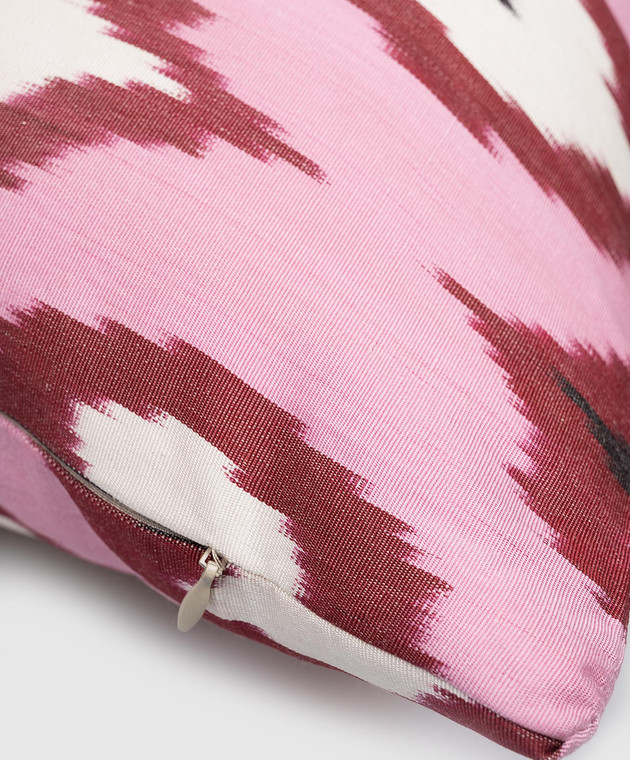 Les Ottomans Розовая декоративная подушка из шелка с принтом SI2450X50DS изображение 2