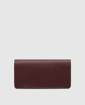 Valentino Бордовый кожаный клатч VLogo Signature 9W2P0BB4BEM