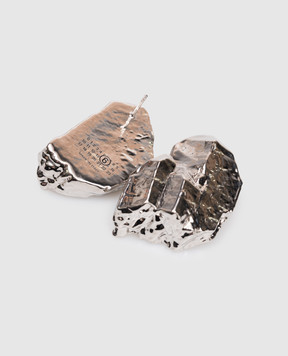 Maison Margiela MM6 Серебристые серьги Rock hoop SM7VG0107P8604