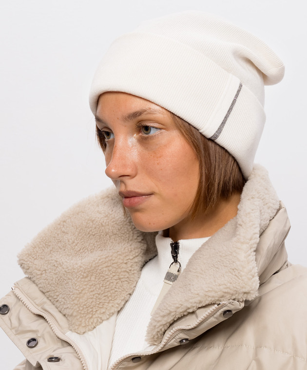 Brunello Cucinelli Шапка из кашемира цвета айвори M12163199 изображение 2