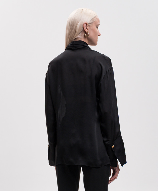 Balmain Чорна блуза із шовку HF1HS490SB04 зображення 4