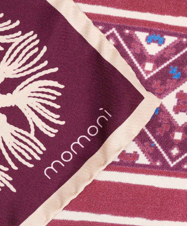 Momoni Бордова хустка Nipponia із шовку MOSC001102MO зображення 3