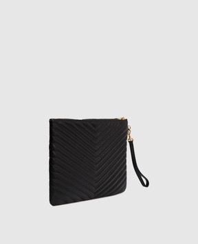 Saint Laurent Черный кожаный стеганый клатч CASSANDRE 559193CWU01