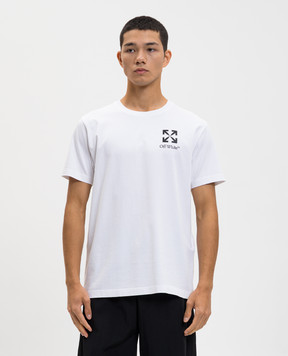 Off-White Біла футболка з принтом емблеми 44MAA027F5J00F
