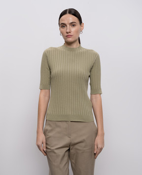 Peserico Топ кольору хакі в рубчик A99096F1809310