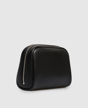 Brunello Cucinelli Чорний шкіряний несесер з принтом логотипа MWRLBU430