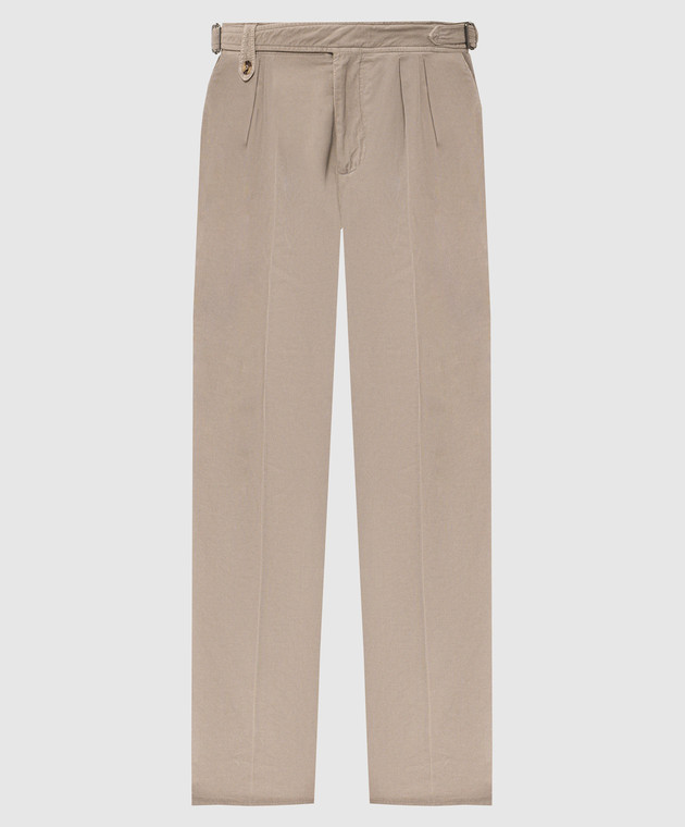 Brunello Cucinelli Бежевые бархатные брюки M279NM5010