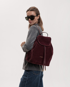 Gianni Chiarini Бордовый замшевый рюкзак Violette с логотипом ZN12237CMPL