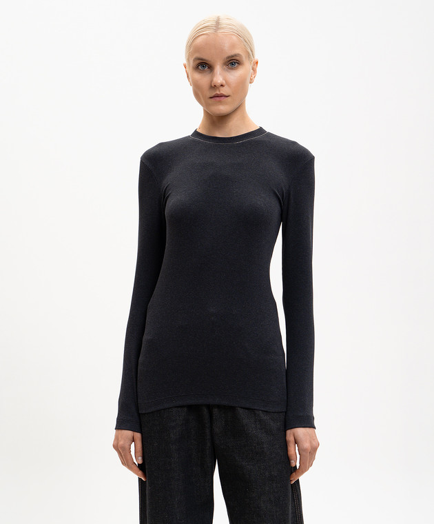 Brunello Cucinelli Темно-серый лонгслив с цепочкой мониль MPTC8BJ300 изображение 3