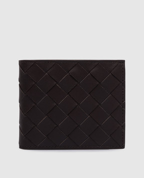 Bottega Veneta Коричневе шкіряне портмоне Intrecciato Bi-Fold 749412VCPQ4