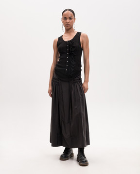 Ann Demeulemeester Чорна спідниція міді Ariel із шовку B0014011FA731