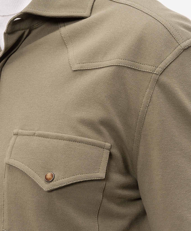 Brunello Cucinelli Сорочка кольору хакі ME8546666P зображення 5