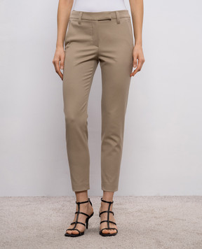 Brunello Cucinelli Брюки бежевого цвета MA126P7258