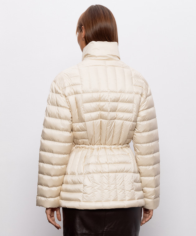 Moncler Бежева пухова куртка з нашивкою логотипа L20931A00150597YF зображення 4