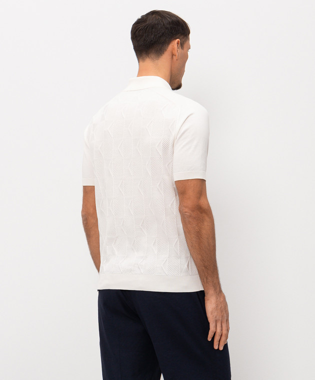 Stefano Ricci Белое поло в узор с логотипом K818111P31F26277 изображение 4