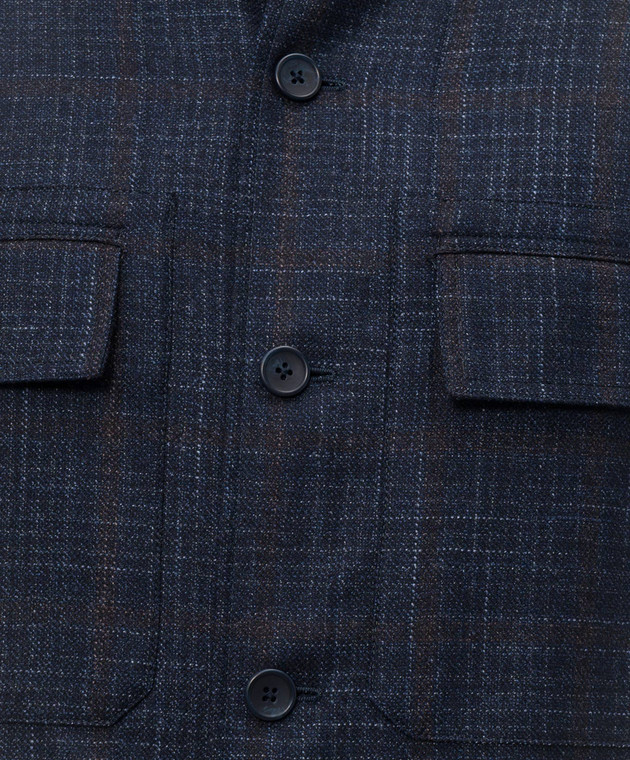 Castangia dal 1850 Синя сорочка з вовни та шовку BNT3 зображення 5