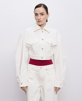 Givenchy Белая укороченная джинсовая куртка с патчем BW00US516T