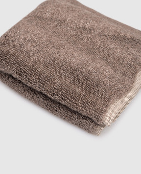 Hamam Коричневое махровое полотенце для лица ASH RIBBED ASHRIBBEDWASHCLOTH