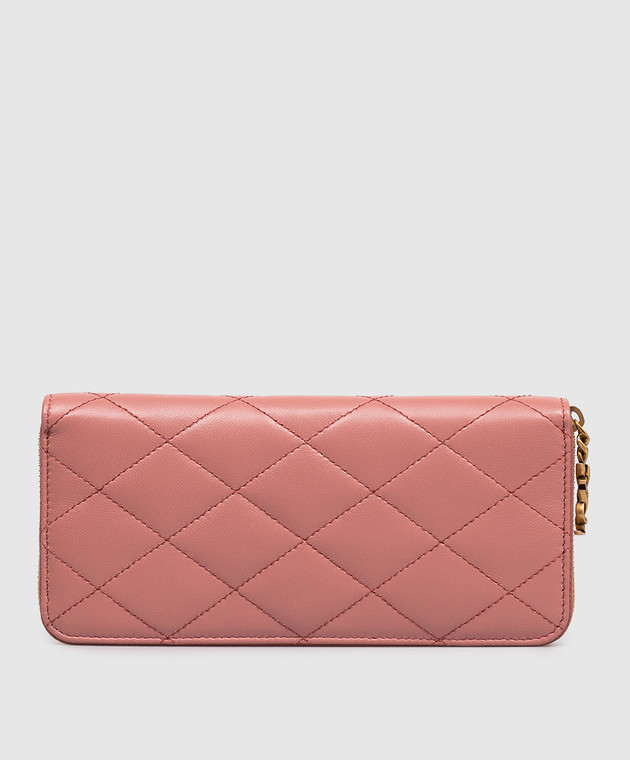 Saint Laurent Рожевий шкіряний гаманець з геометричною простібкою 862485AAANG зображення 2