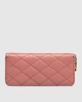 Saint Laurent Рожевий шкіряний гаманець з геометричною простібкою 862485AAANG