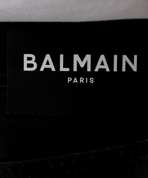 Balmain Чорні джинси з патчем логотипа HH1ML138DG13 зображення 5