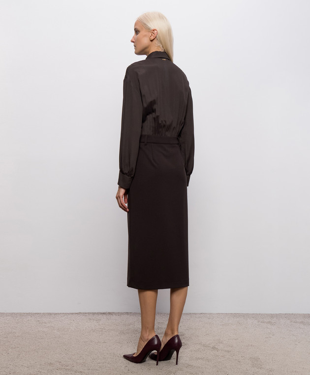 Twinset Коричневое платье-рубашка 262TF2012 изображение 3