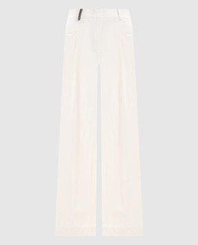 Peserico Штани з брендовою нашивкою кольору айворі P04726TS07956