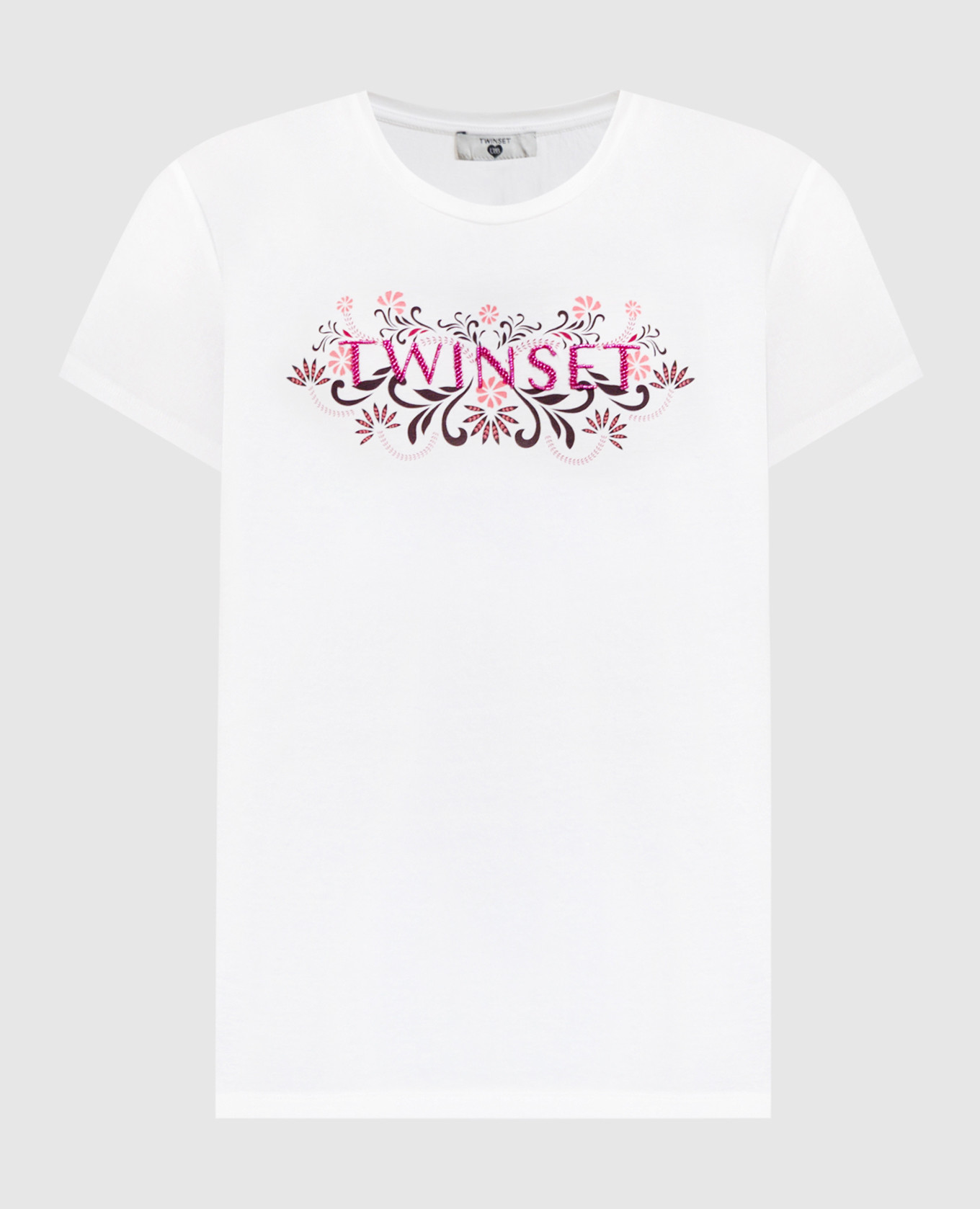 

Белая футболка с вышивкой логотипа, Белый, Футболки