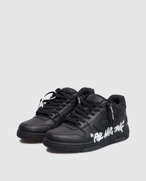 Off-White Чорні шкіряні кросівки Out Of Office 