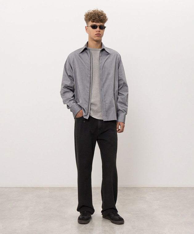 Maison Margiela MM6 Сіра меланжева футболка з принтом SH2GC0049M20277 зображення 2