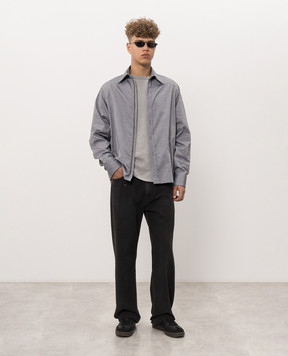 Maison Margiela MM6 Серая меланжевая футболка с принтом SH2GC0049M20277