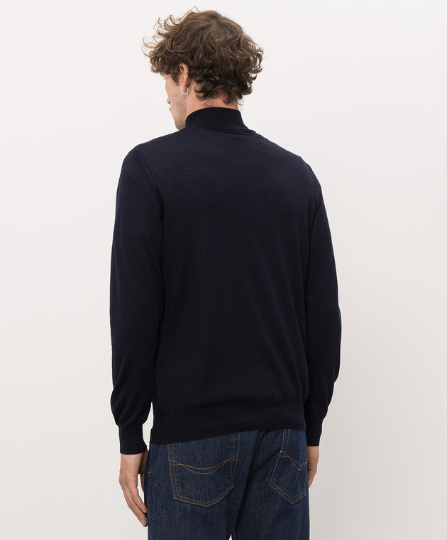 Bertolo Cashmere Синий джемпер с шелком и шерстью 902645002566 изображение 4