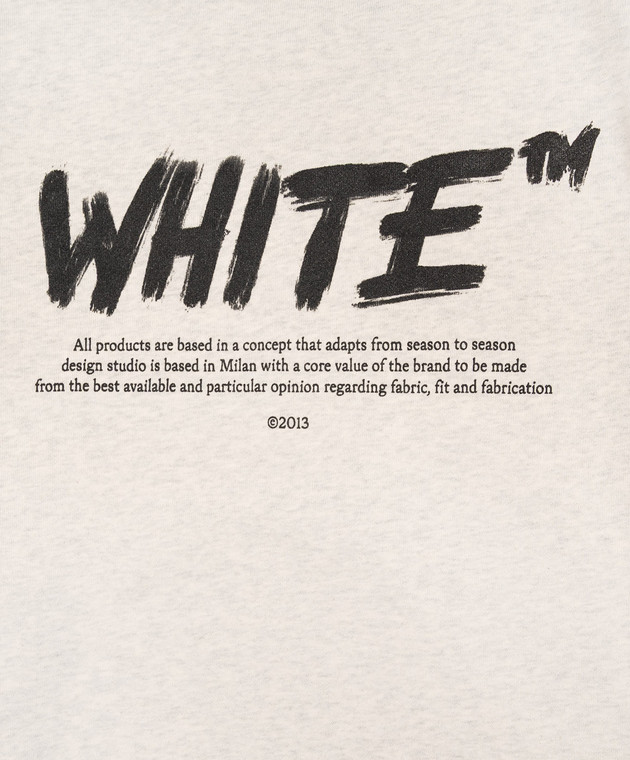Off-White Дитячий бежевий меланжевий світшот з принтом логотипа 44BBA001F26F00A зображення 3