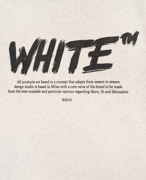 Off-White Дитячий бежевий меланжевий світшот з принтом логотипа 44BBA001F26F00A