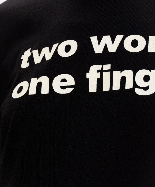 R13 Черная футболка Two Words One Finger R13WK001K162A изображение 5