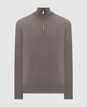 Brunello Cucinelli Джемпер цвета хаки из кашемира M2200124