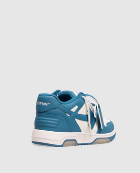 Off-White Синие кожаные кроссовки Out Of Office OF05724101