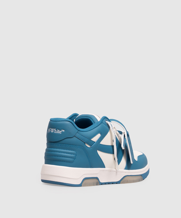 Off-White Синие кожаные кроссовки Out Of Office OF05724101 изображение 3